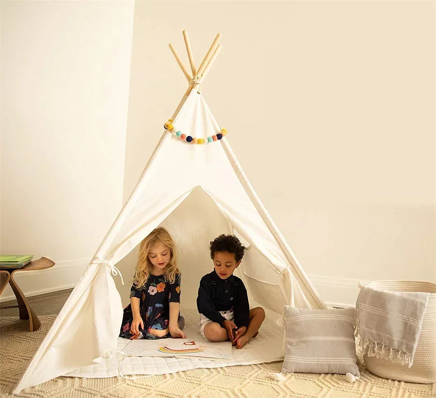 1.6M Kids Tent Play House Wigwam for Children Portable Child Tipi Tents Teepee Toddler Ball Pit Girl Castle Play Room Teepee