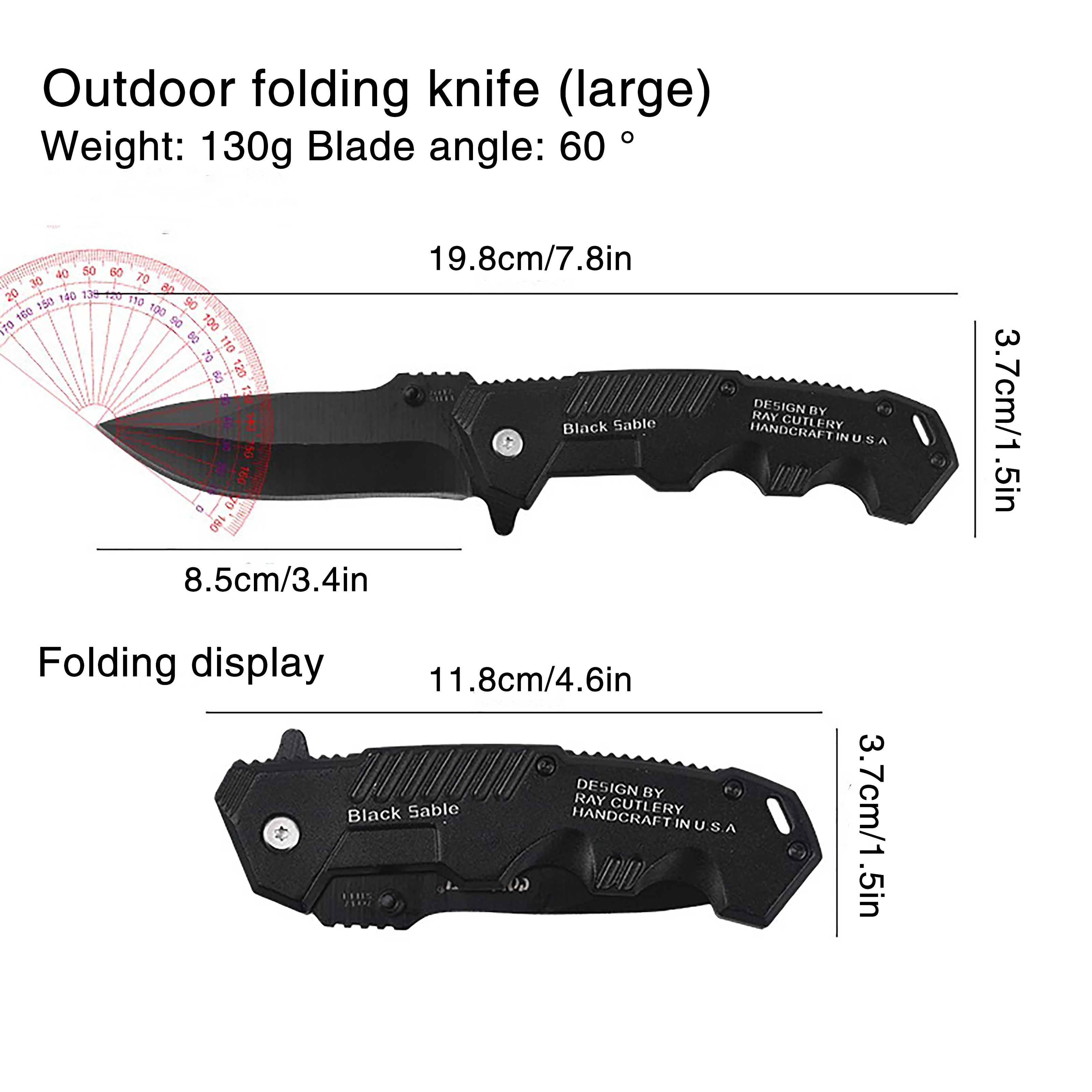 Multi Functional High Hardness Defensive Folding Knife Men's Self-defense Survival Tool Knife Outdoor Camping EDC Survival Knife