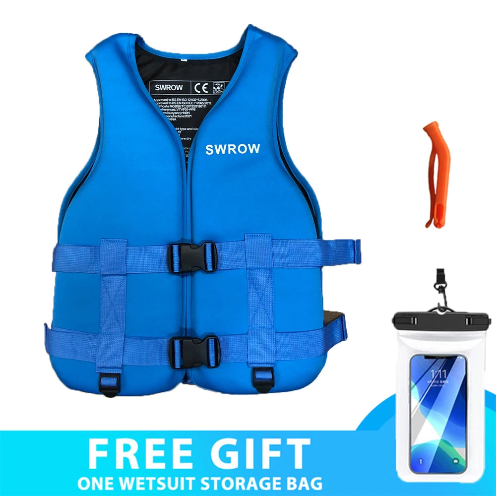 Neoprene Life Jacket Adult Kids Life Vest Water Safety Fishing Vest Kayaking Boating Swimming Surfing Drifting Safety Life Vest