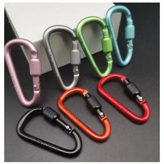 4Pcs Outdoor Screw Lock Buckle D Carabiner Clasp Keyring Clip Camping Kits Sports Rope Buckle Water Cup Buckle Climbing Tool