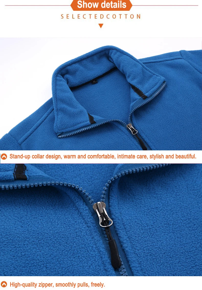 JNLN Men Polar Fleece Jackets Winter Windproof Thermal Soft Shell Jacket Outdoor Sports Hiking Camping Skiing Climbing Warm Coat