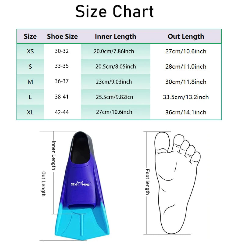 18 Color Professional Snorkeling Diving Swimming Fins Paddle Silicone Short Children Men Women Flippers Scuba Equipment for Kids