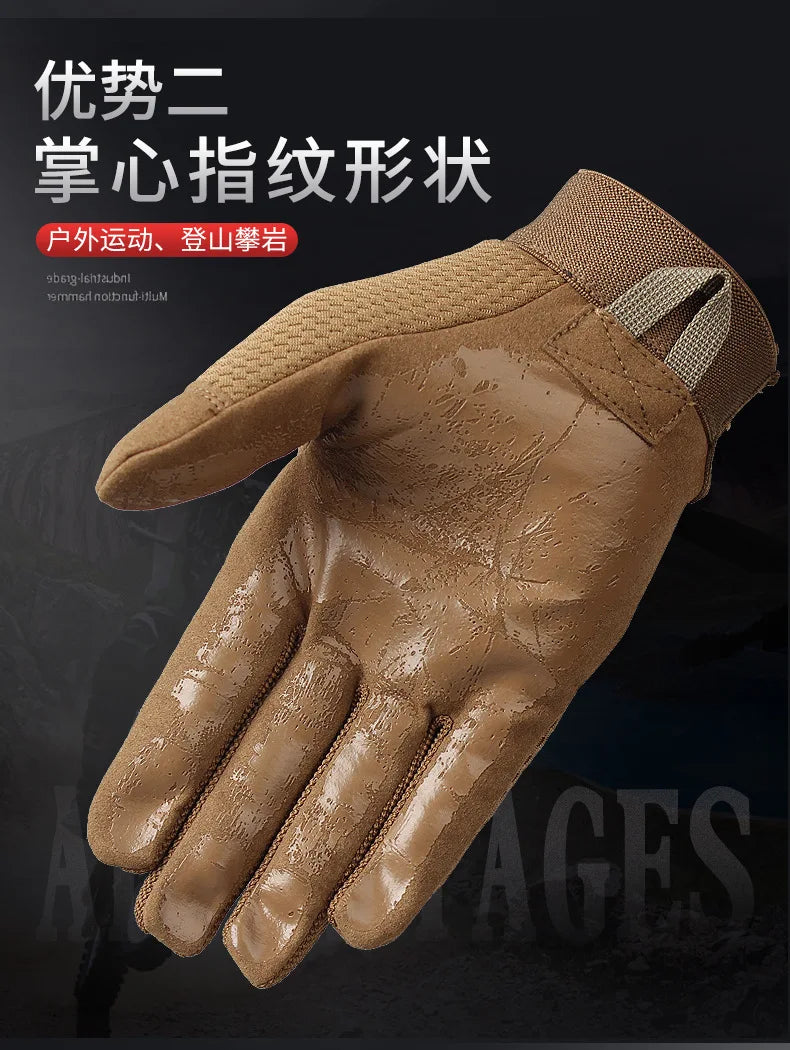 Outdoor Sports Tactical Gloves Full Finger Motorcycle Riding Gloves Men and Women Mountaineering Protective Clothing Gloves