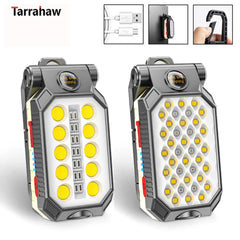 Multifunction USB Rechargeable COB Work Light Portable LED Flashlight 5Modes Adjustable Waterproof Camping Lantern Magnet Design