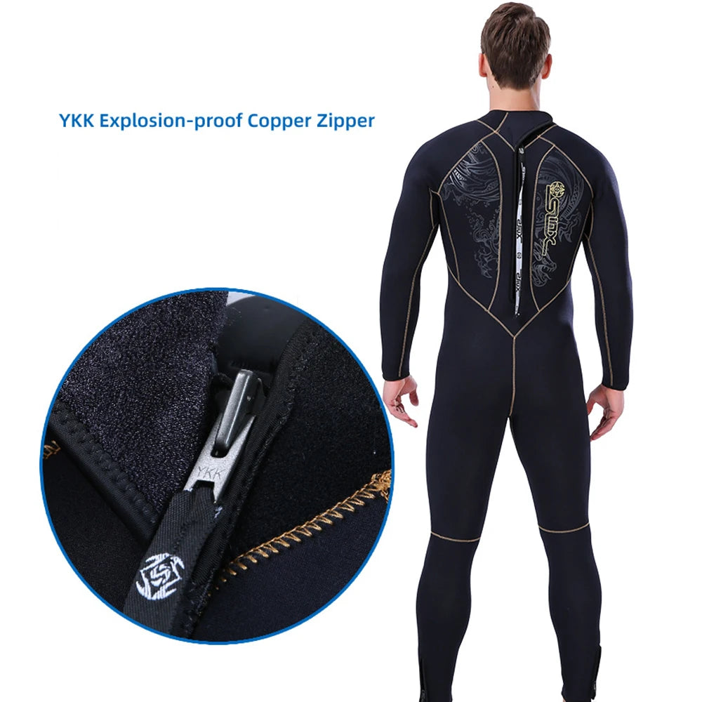 5mm Men's Wetsuit Thicken Long Sleeve Diving Clothing Sub Fishing Neoprene Surf Snorkeling Swimwear Sailing Suit Beach Equipment