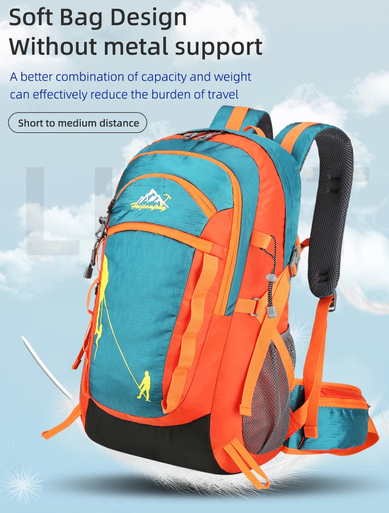 Outdoor Sports Short Distance Trip Backpack Mountaineering Duffel Bag Camping Travel Knapsack Climbing Hiking Hydration Rucksack