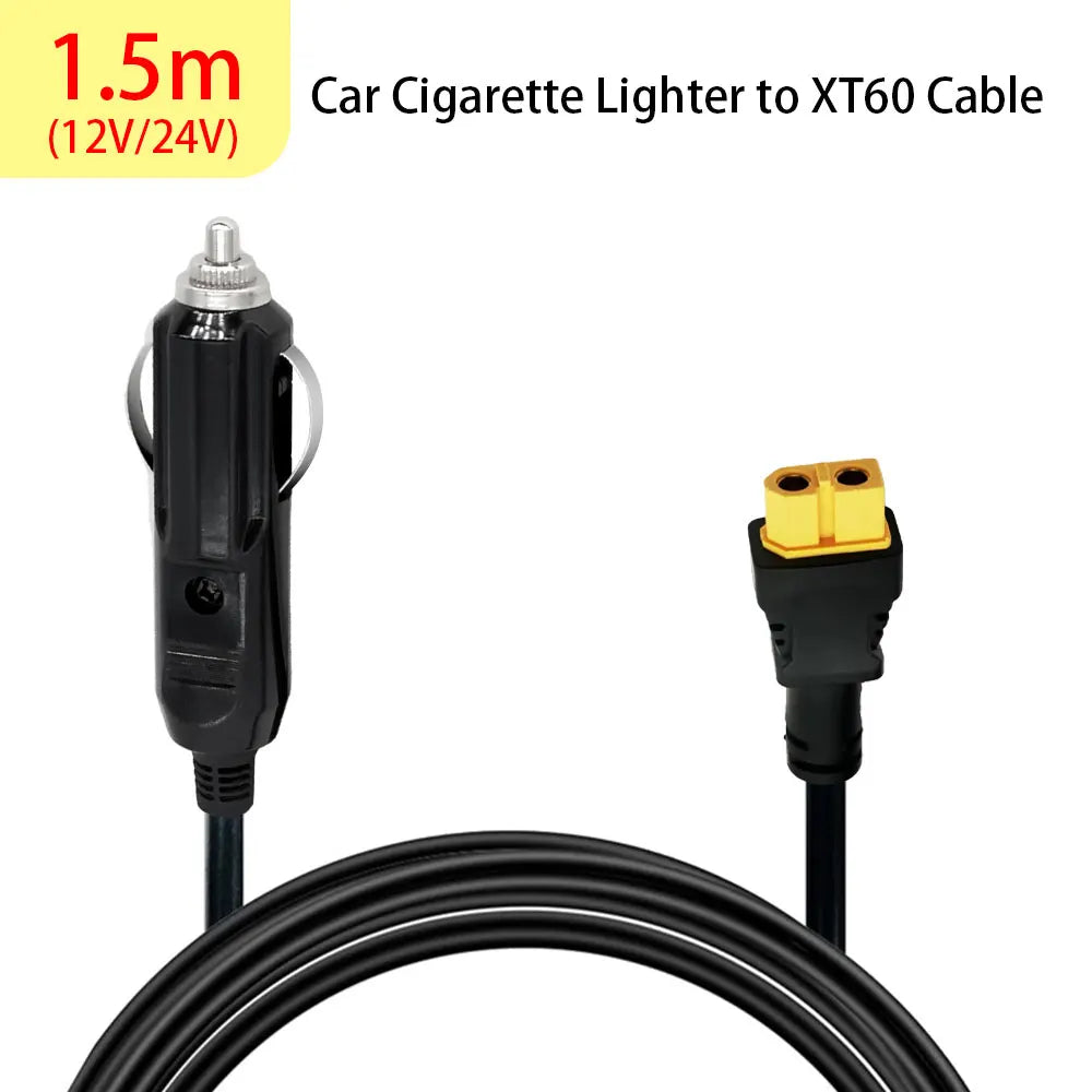 Car Cigarette Lighter to XT60 Cable 12V 24V Charging Cable Portable Power Station Outdoor Battery Power Storage Charging Cable