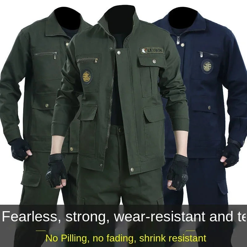 Army Green Man Suit Unified Military Clothing Men Work Clothes Outdoors Camping Mountaineering Wear Long Sleeve Military Uniform