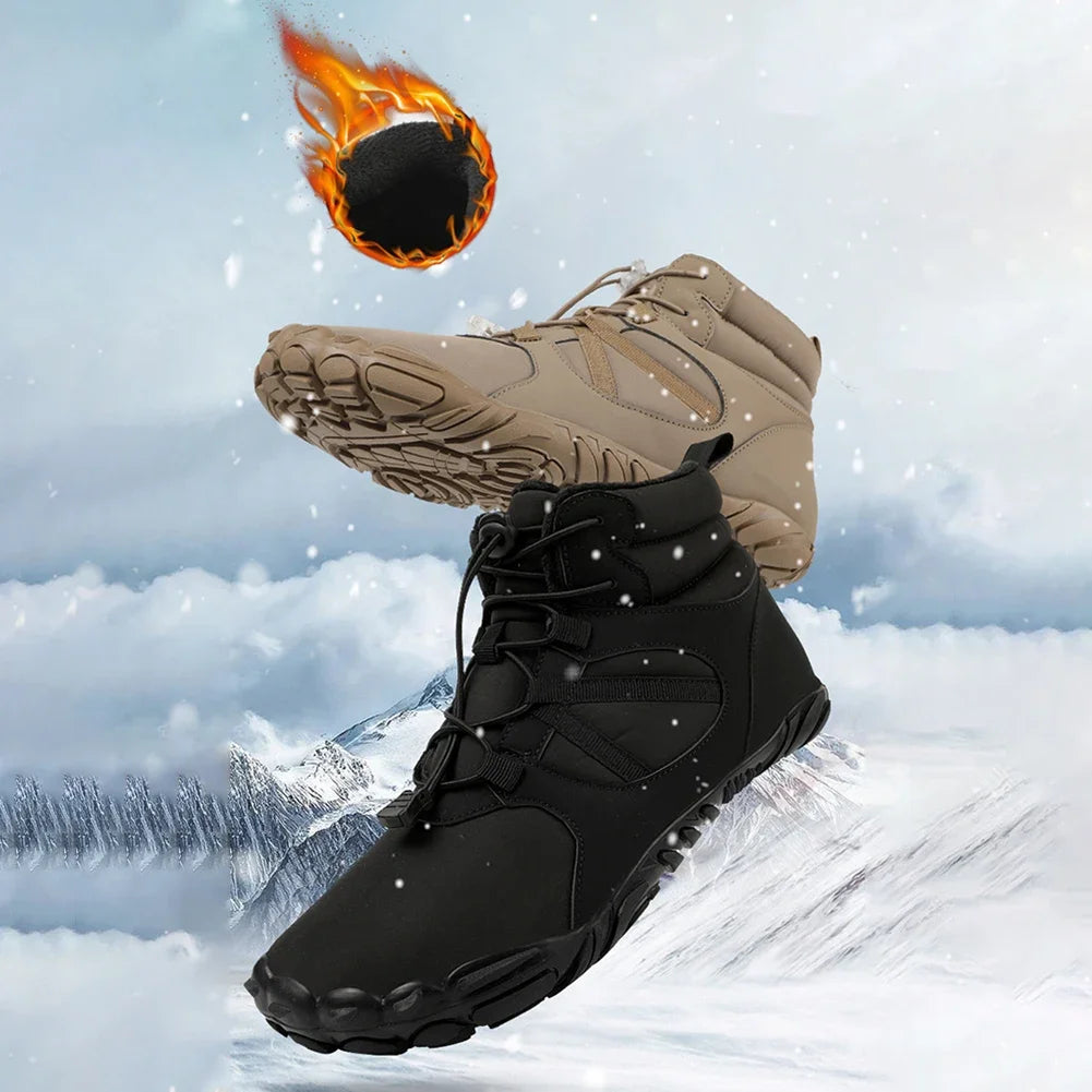 Winter Snow Boots Running Sneakers Non Slip Casual Barefoot Shoes Waterproof High Top for Travel Climbing Hiking