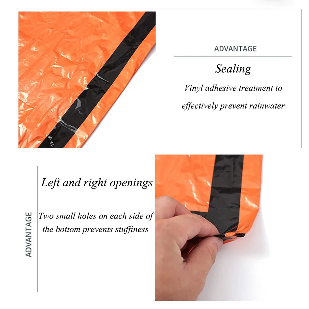 Portable Waterproof Emergency Survival Sleeping Bag Outdoor Edc Camping Gear Thermal Sack First Aid Rescue Kit Mylar Blanket