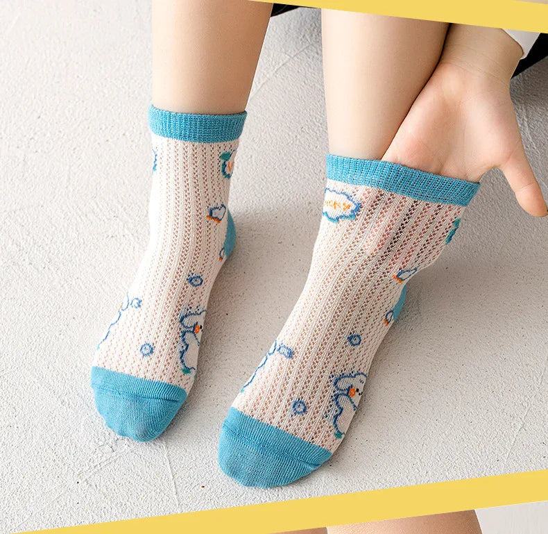 5Pairs/lot Children Socks for Girls Cotton Cute Outdoor Travel Sports Socks Cartoon Animal Causual Sports Clothes Accessories