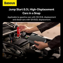 Baseus Car Jump Starter Booster 1600A Peak Current 16000mAh PD 65W Fast Charging Power Bank Portable Power Station for 12V Car