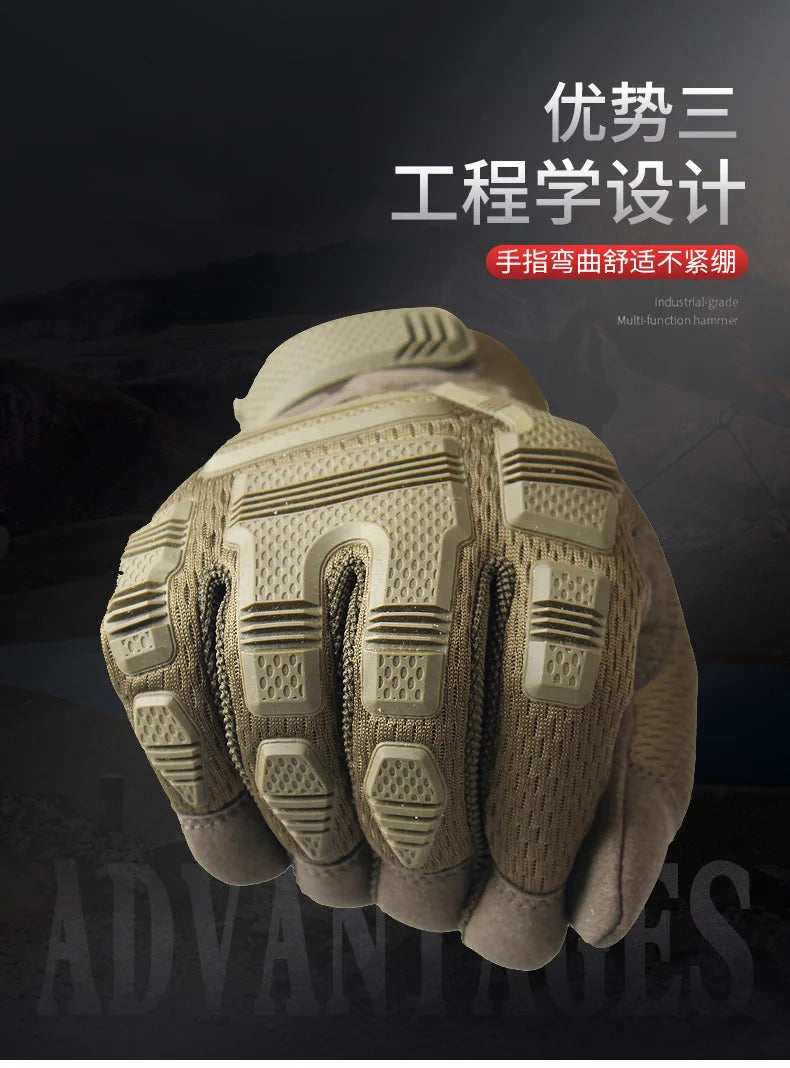 Outdoor Sports Tactical Gloves Full Finger Motorcycle Riding Gloves Men and Women Mountaineering Protective Clothing Gloves