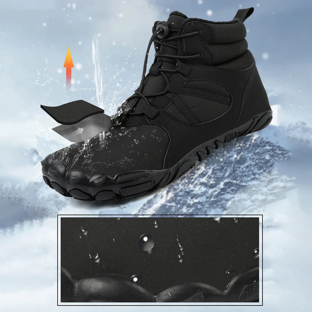 Winter Snow Boots Running Sneakers Non Slip Casual Barefoot Shoes Waterproof High Top for Travel Climbing Hiking