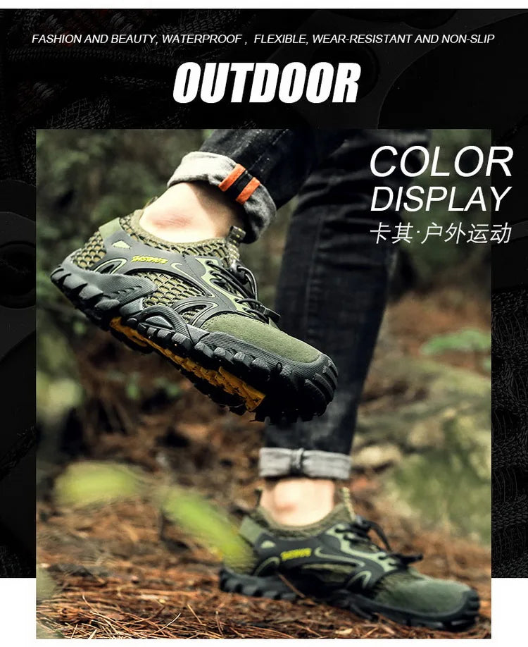 Summer Men's Hiking Shoes Mesh Outdoor Breathable Men's Sports Shoes Climbing Shoes Men's Sports Shoes Quick Dry Water Shoes