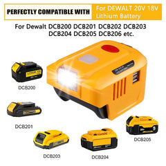 For Dewalt 20V 18V Lithium Battery Inverter Generator DC 20V To AC 110V/220V Portable Inverter Power Station with LED Light USB