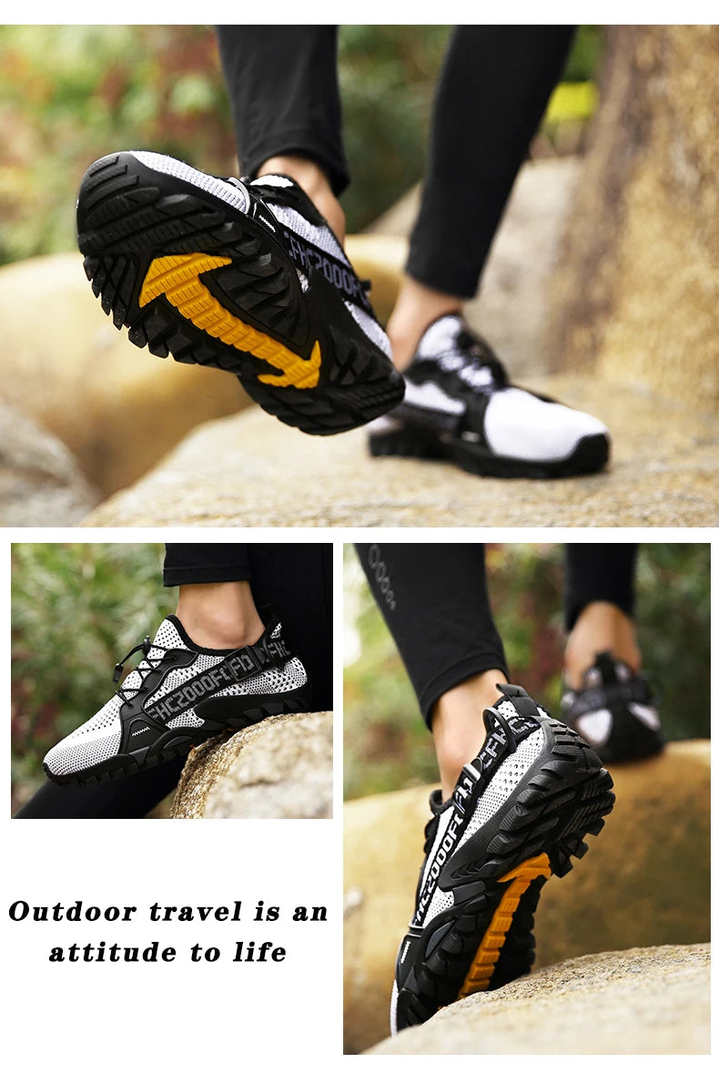 2023 Summer Men Women Trekking Hiking Shoes Summer Mesh Breathable Men Sneakers Outdoor Trail Climbing Sports Shoes Size 36-47