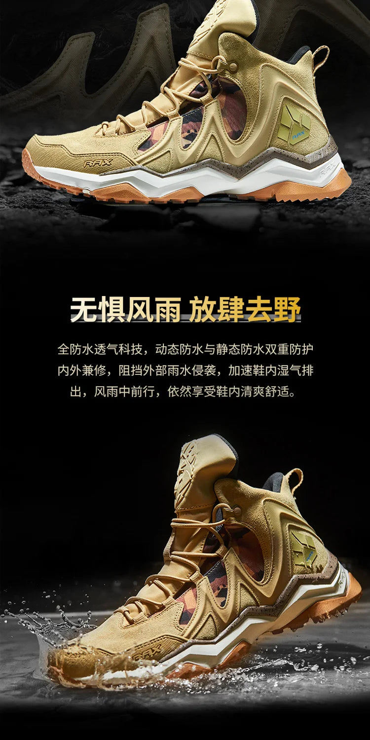 RAX Men Hiking Shoes winter Waterproof Outdoor Sneaker Men Leather Trekking Boots Trail Camping Climbing snow Sneakers Women