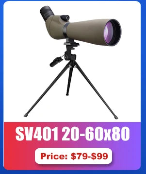 SVBONY SV46P Telescope 20-60x80 ED Spotting Scope Dual Focus  IPX7 Waterproof fogproof Professional Birding Camping equipment