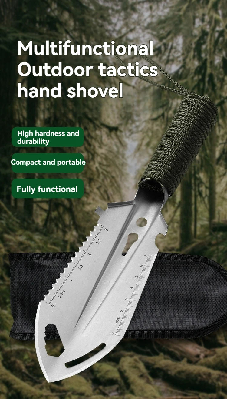 Camping Portable Engineer Shovel, Field Survival Tools, Outdoor Stainless Steel Multi-functional Small Tactical Hand Shovel