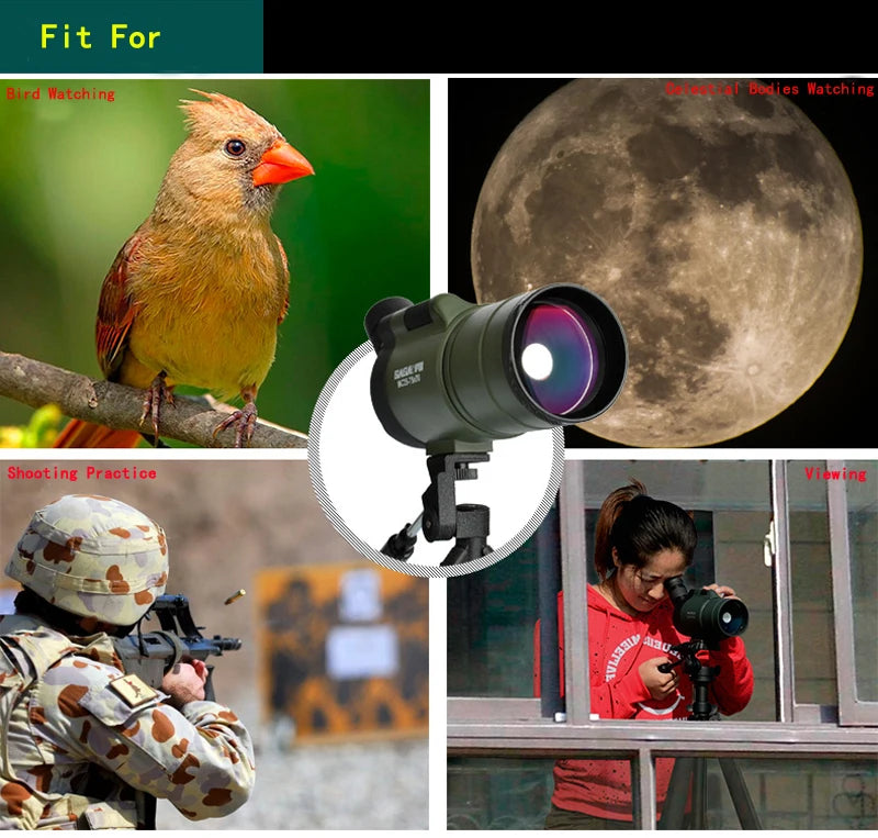 Visionking 25-75x70 Mak Zoom Spotting Scope Light Weight Bak4 FMC Monocular Birdwatching Camping Equipment Telescope With Tripod