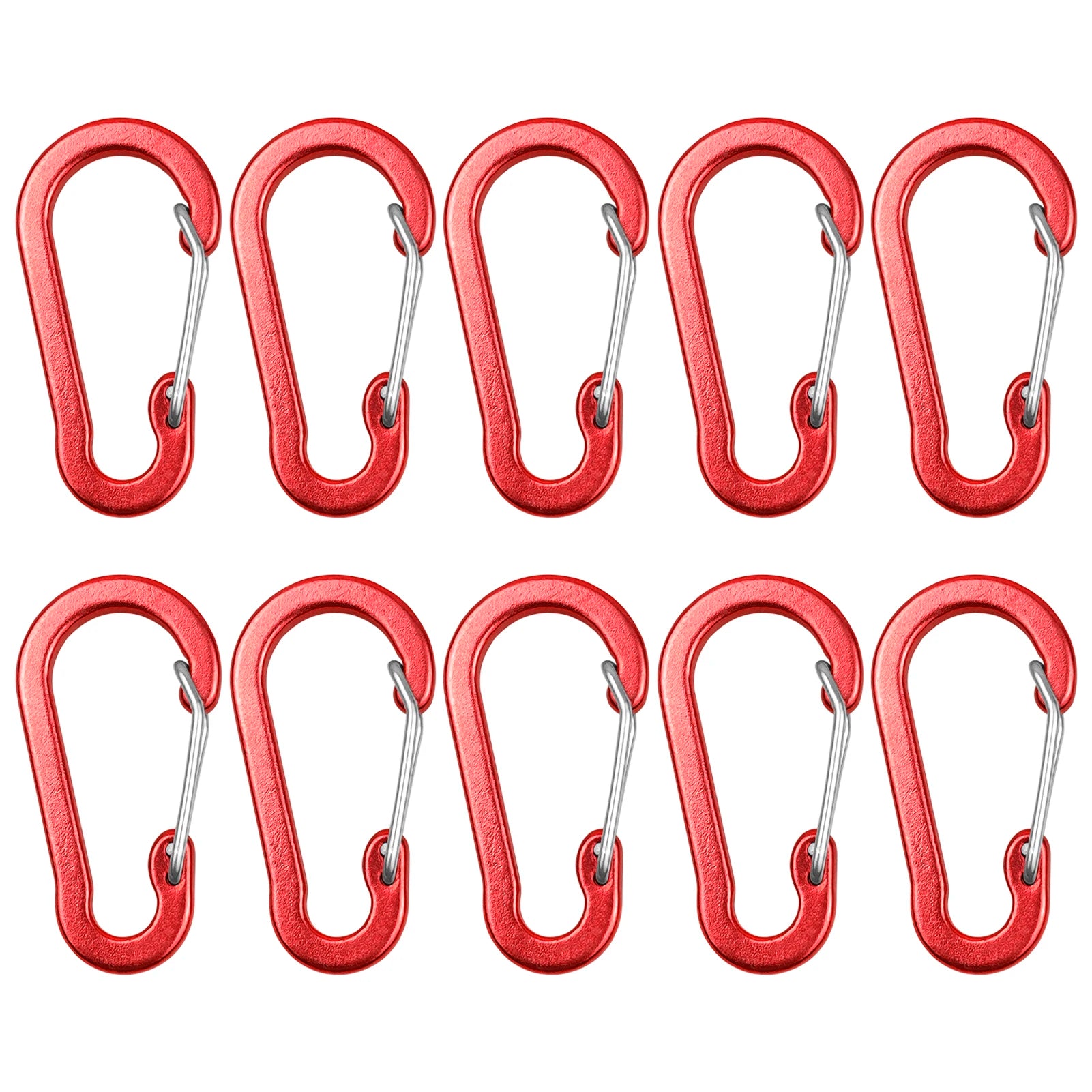 10 Pack / 5 Pack Carabiner Clips Mini Aluminum Alloy Keychain Carabiner Clip D Rings for Camping Hiking Fishing Backpacking