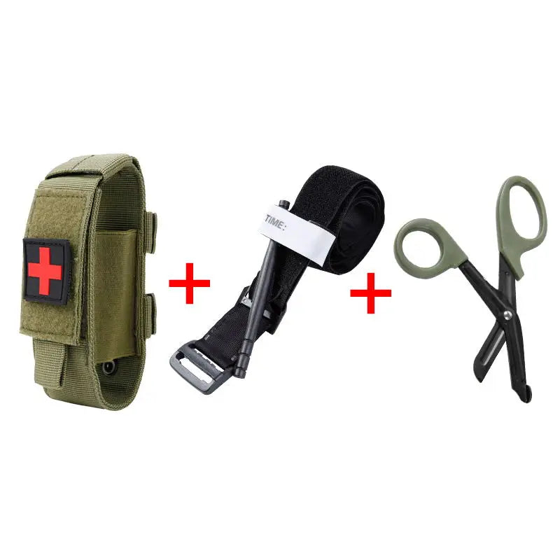 Cat First Aid Kit Tourniquet Molle Survival Set Pouch Nursing Holder Medical Gear Scissors Bag Outdoor Equipment