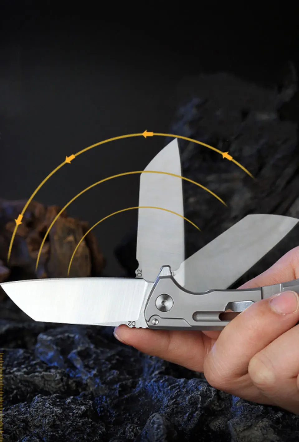 D2 High Quality All Steel Bearing Folding Knives  Drop Point Blade Outdoor Camping Hunting Utility EDC Knife Multi-Tool Gift Box