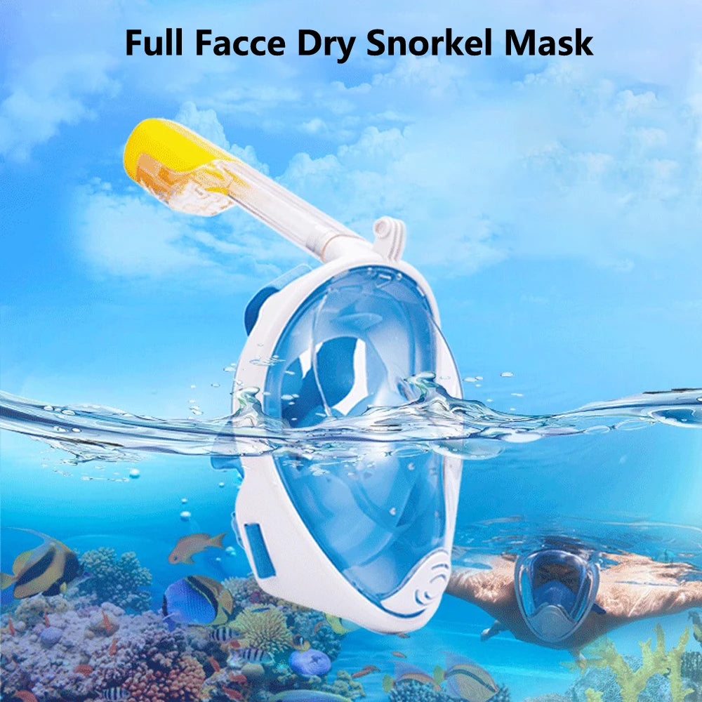 Full Face Snorkeling Diving Mask Underwater Scuba Diving Mask Set Anti Fog Swimming Goggles for Kids and Adults Dive Equipment