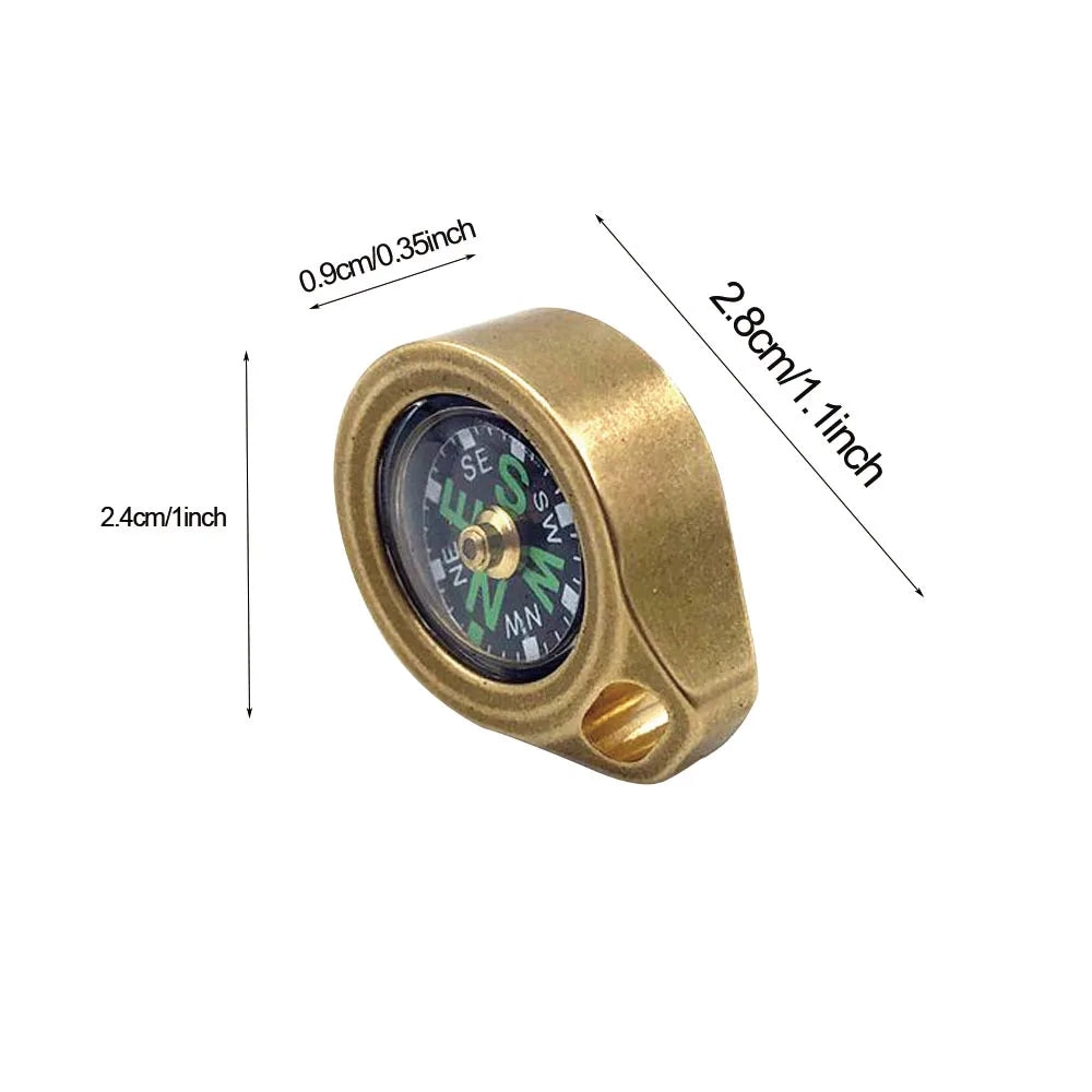 Outdoors Emergency Survival EDC Camping Hiking Pocket Brass Compass Portable Compass Navigation for Outdoor Act Keychain