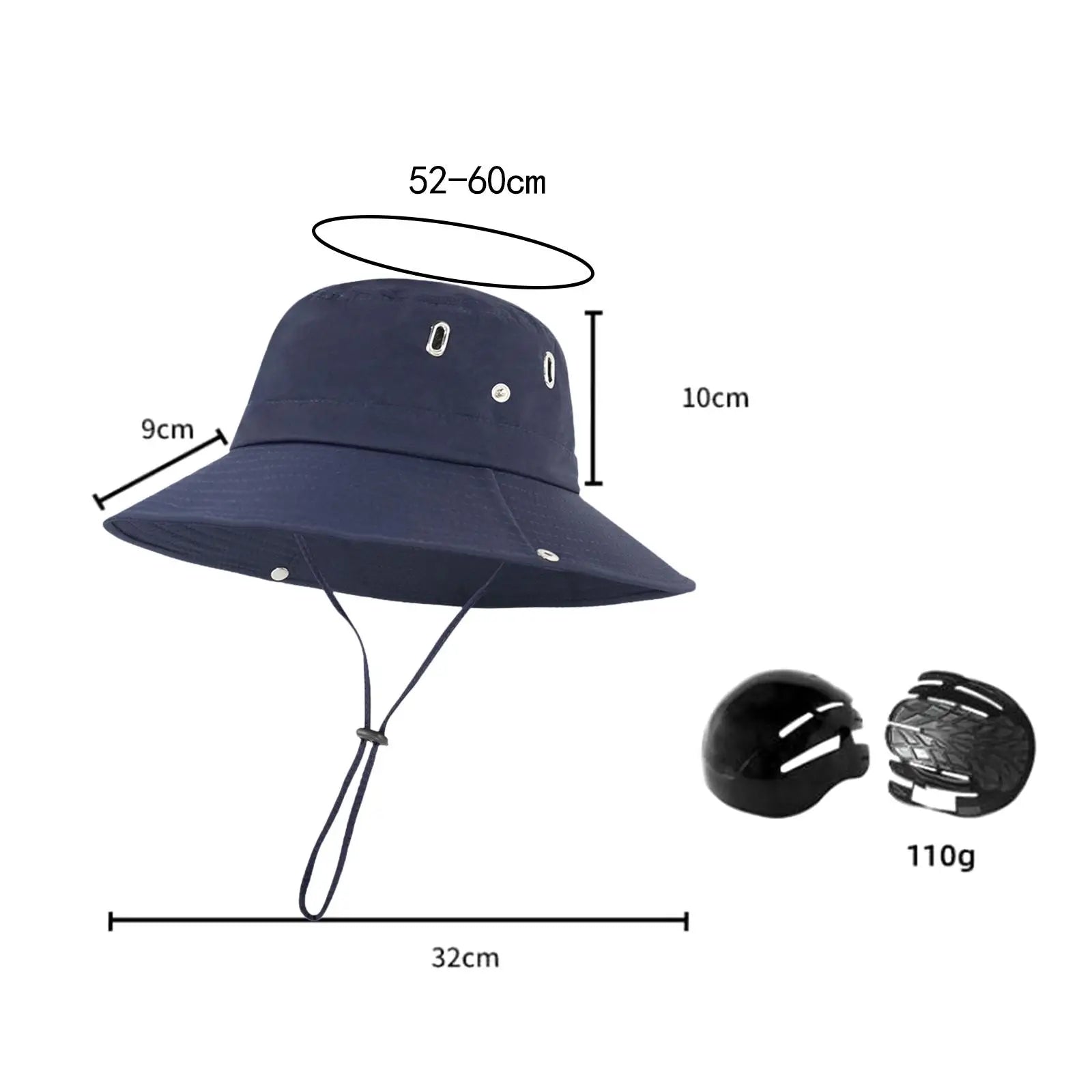 Sun Hat with Adjustable Chin Strap Shockproof with Hard Shell Fishing Hat for Commuting Gardening Outdoor Hiking Mountaineering