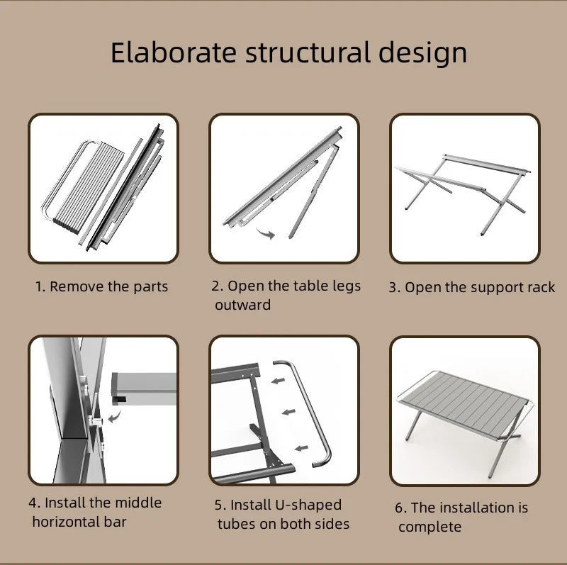 Camping Egg Roll Table Outdoor IGT Table  Spliceable Aluminum Alloy Table Folding Picnic Hiking Table Portable BBQ Table