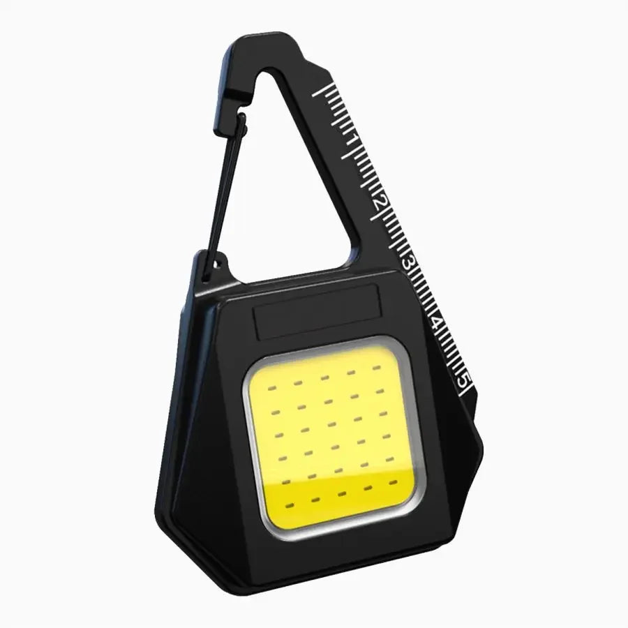 Multi-functional Magnetic COB Work Light Triangle Key Chain Lights Type-C USB Rechargeable Flashlight Mini Camping Lantern