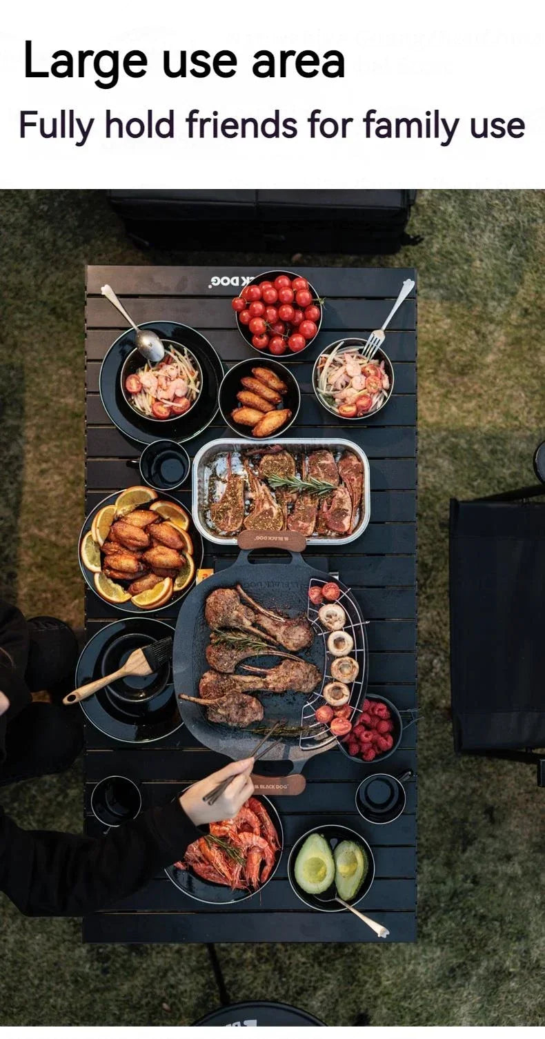 BLACKDOG Grill Pan Non-Stick Outdoor Camping Travel Frying Pan Barbecue Baking Tray Plate Cookware Large Free Grill Ultralight