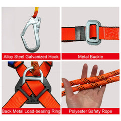 High-altitude Work Safety Belt Rope Set CE Five Point Full Body Harness Outdoor Rock Climbing Electrician Protection Safety Belt