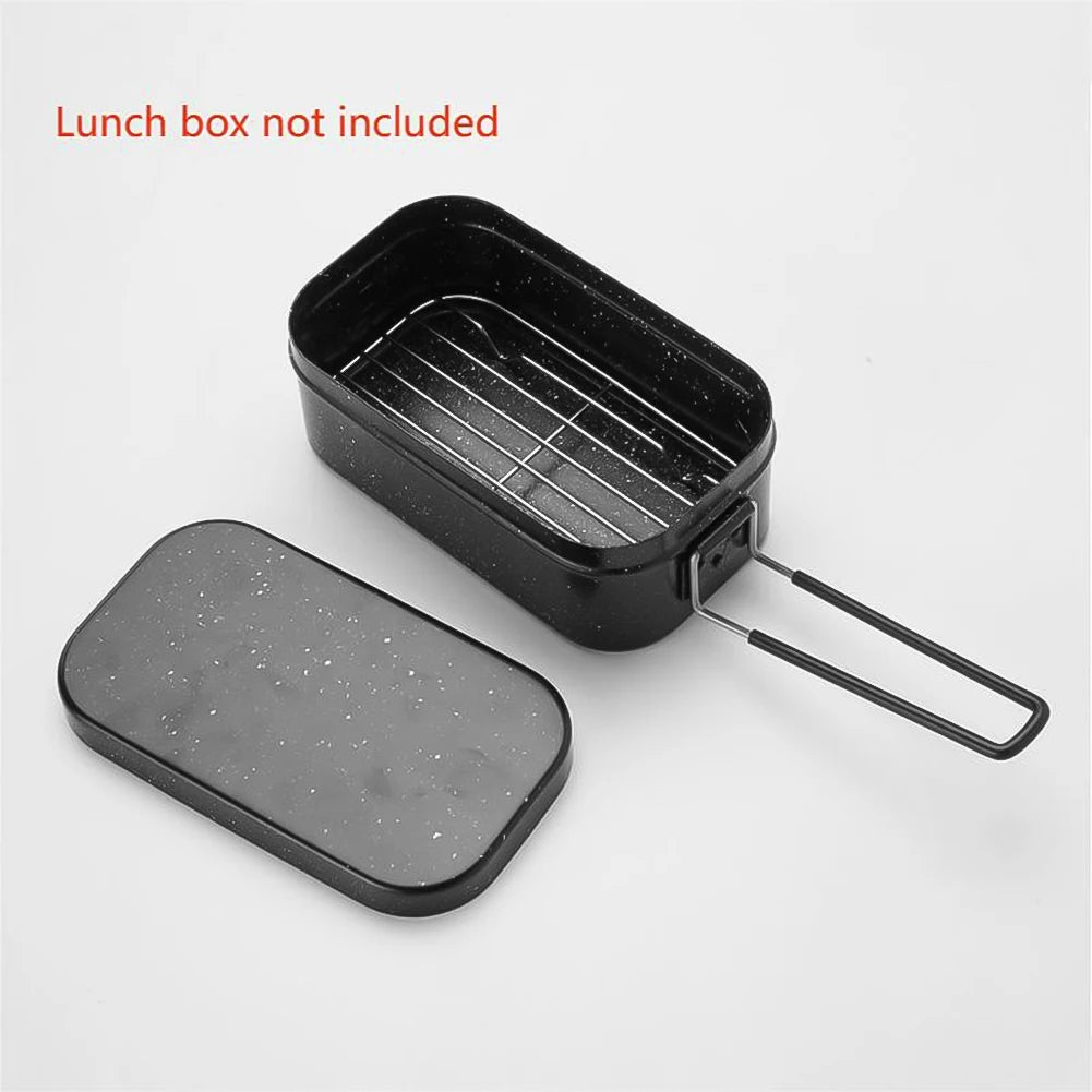 1pc Stainless Steel Lunch Box Steaming Rack Outdoor Picnic Cookware Cooking Supplies Camping Accessories Silver Durable