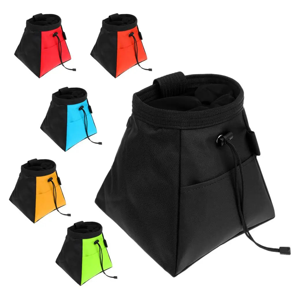 Chalk Bag for Rock Climbing Bouldering with Drawstring Closure, Rear Zip and