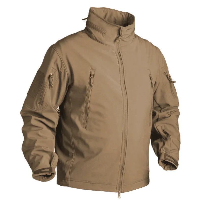 Autumn and Winter Men's Tactical Jacket Waterproof Fleece Soft Shell Men's Outdoor Sports Windproof Jacket