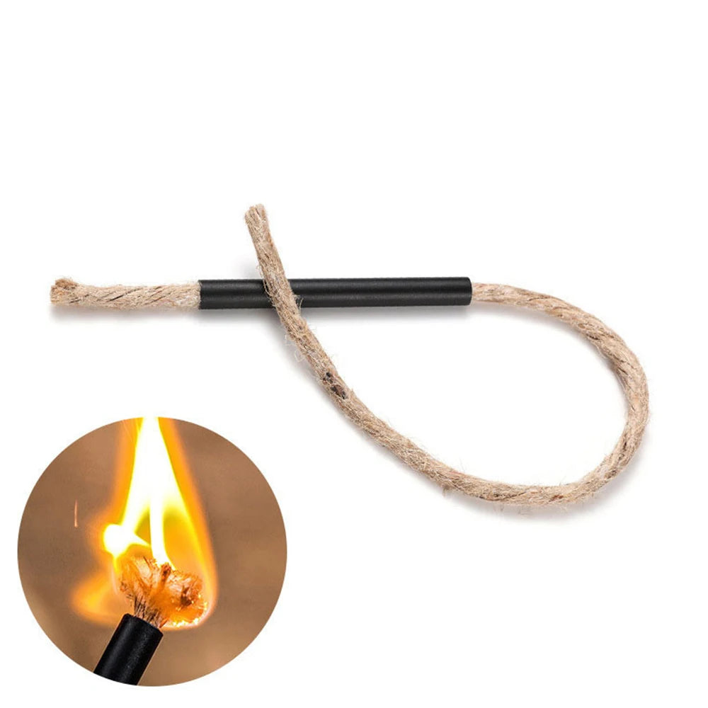 Portable Cord Fire Starter Camping Barbecue Fire Lighter Igniter Rope Beeswax Hemp Rope Fire Tools Outdoor Survival Equipment