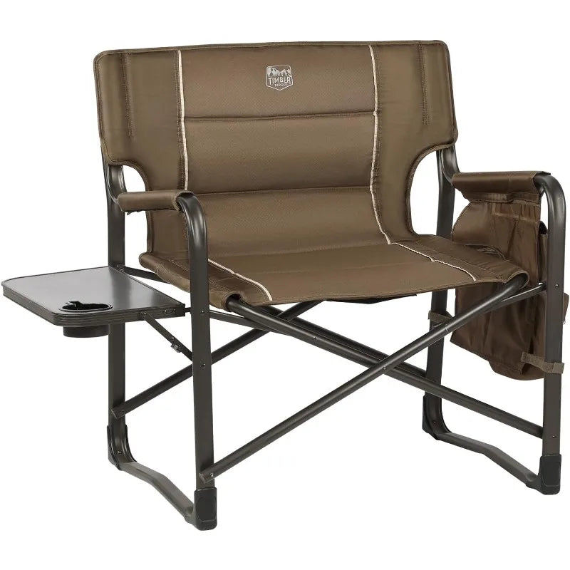 XXL Upgraded Oversized Directors Chairs with Foldable Side Table, Detachable Side Pocket, Heavy Duty Folding Camping Chair up