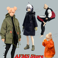 Romankey Snail Shell 1/12 Women Soldier Jacket Trendy Doll Windbreaker Coat Mobile Suit Girl Top Fit 6" Action Figure Body Model