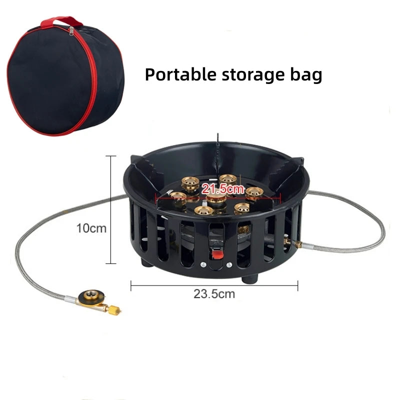 19800W Strong Fire Power Camping Stove Portable Tourist Gas Burner Windproof Outdoor Stoves Hiking Barbecue BBQ Cooking Cookware