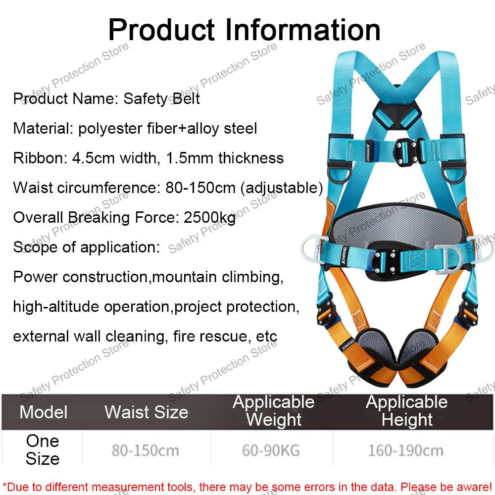 Five-point High Altitude Work Safety Harness Full Body Safety Belt Outdoor Climbing Training Construction Protective Equipment