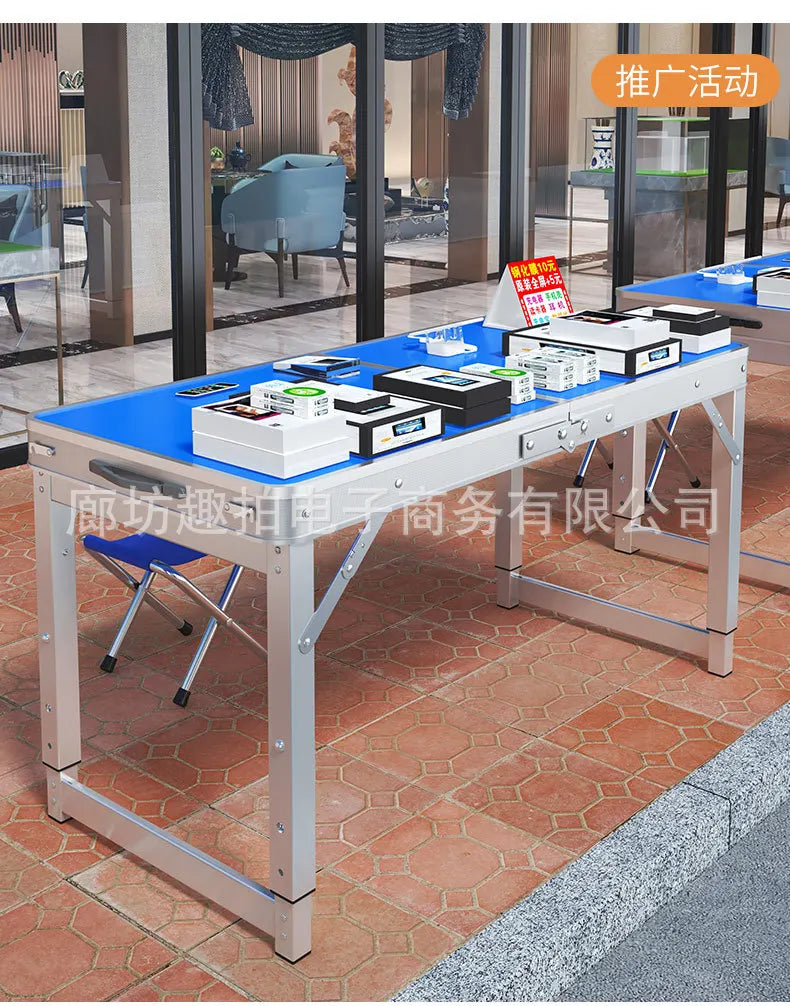 Folding Table Outdoor Stall Night Market Household Foldable Portable Aluminum Alloy Camping and Picnic Table and Chair