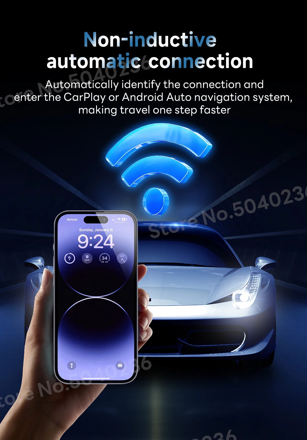 CarlinKit 5.0 Wireless Android Auto CarPlay AIBox Wireless Adapter Spotify Waze Car Navigation Box WiFi BT Wireless Auto Connect