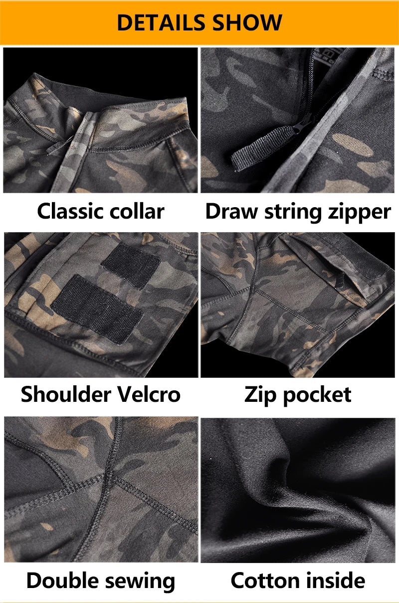 HAN WILD Tactical T-Shirt Combat Shirt for Men Clothing Camouflage Shirts Tops Short Sleeve Summer Hiking Climbing Clothes