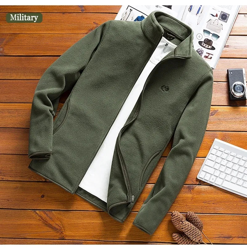 Men's New Casual Versatile Shaker Fleece Fleece Soft Shell Jacket Loose Cardigan Outdoor Sports Thickened Jacket