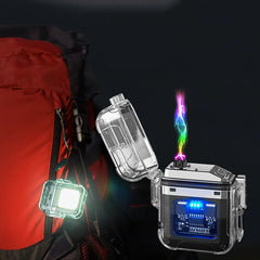 Waterproof Lighter Windproof Lighter Electric Flashlight Transparent Plasma ARC USB Rechargeable Lighters Outdoor Camping Gift