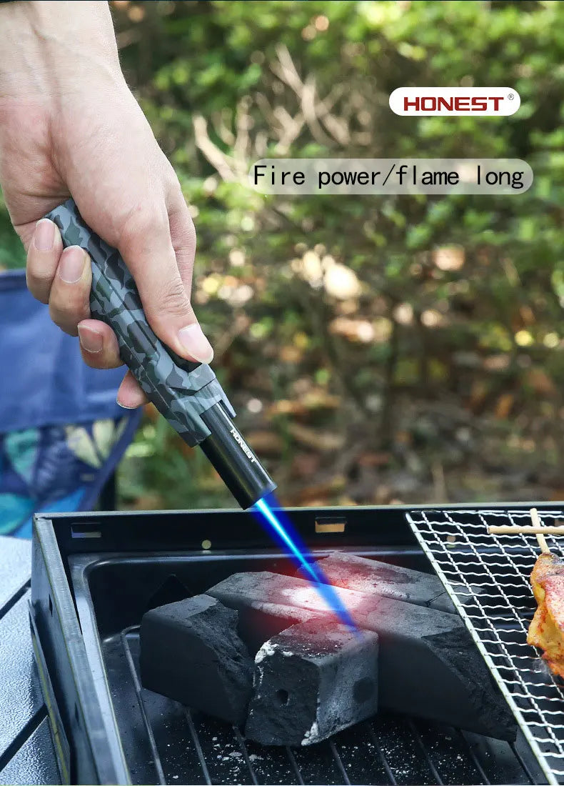 2024 New Kitchen BBQ Cigar Big Jet Flame Torch Outdoor Camping BBQ Lighter Men's Tools Without Butane Gas