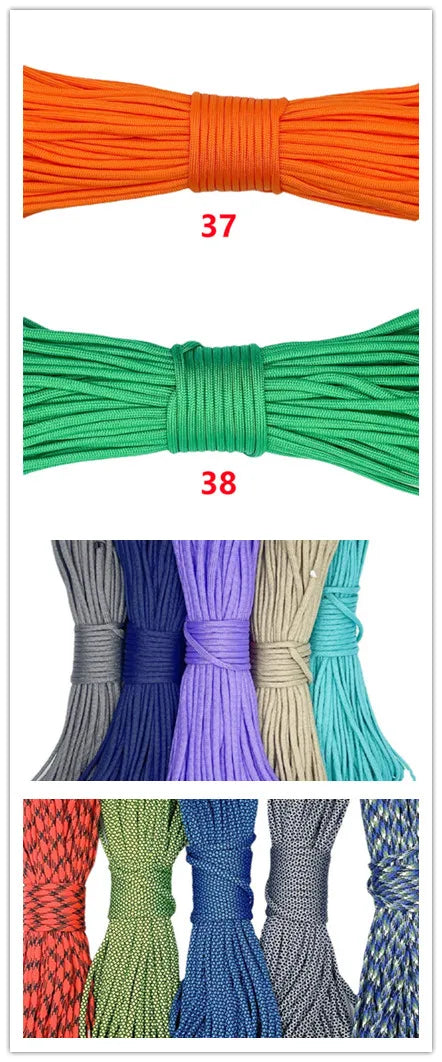 31 Meters Dia.4mm 7 stand Cores Paracord for Survival Parachute Cord Lanyard Camping Climbing Camping Rope Hiking Clothesline